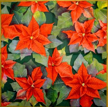 161 Weihnachten Blumen - 3-lagig (gold) - Ihr